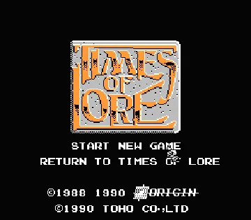 Times of Lore (USA) screen shot title